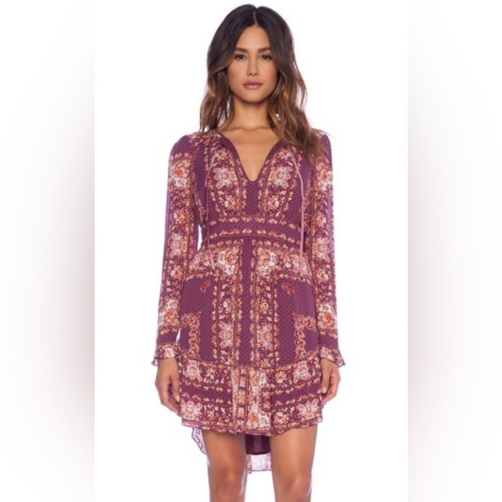 Free People Bridgette Mini Dress In Berry
